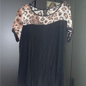 Women cheetah print blouse